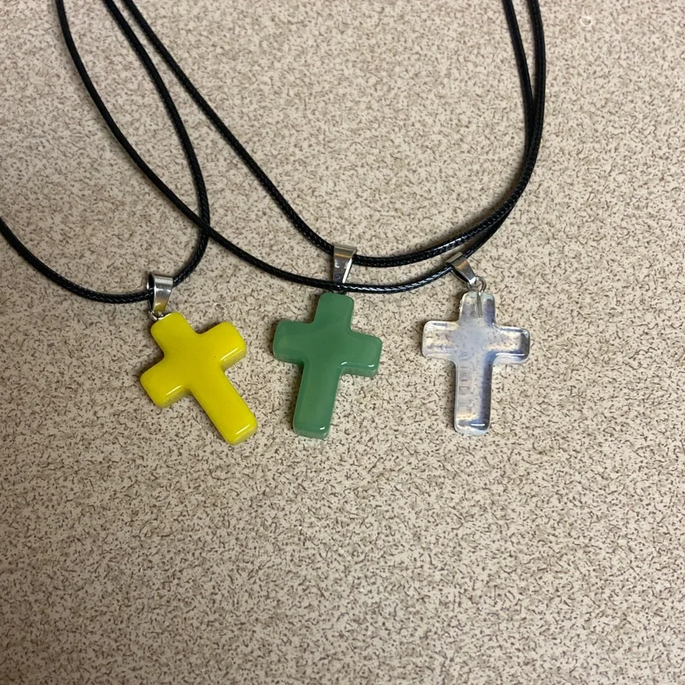4/$20 bundle and save Kids Cross Pendant Necklace - Yellow, Green, Clear